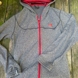 Addidas zip hoodie grey size large